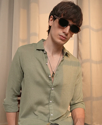 Woven-Textured Shirt